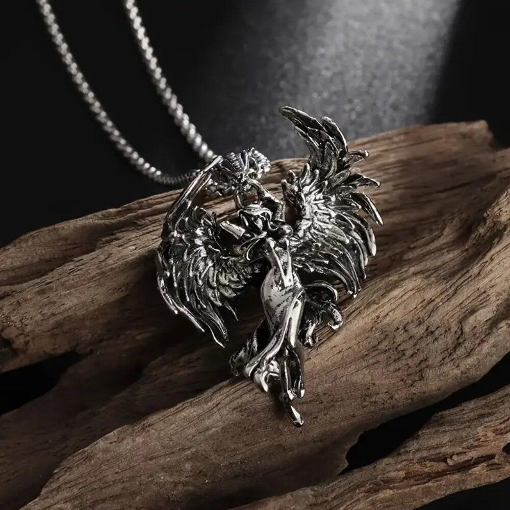 Sterling Silver Angel Wings Pendant Necklace